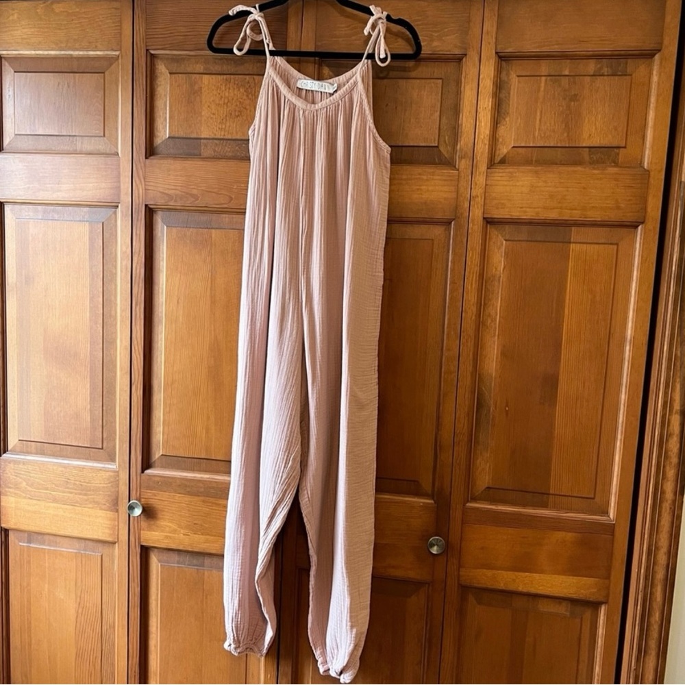 Christy Dawn Dusty Rose Pink Tie Strap Bobbi Jumper Jumpsuit-XS/S - Picture 3 of 4